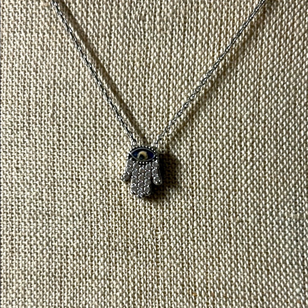 925 Silver Hamsa‎ Hand Necklace